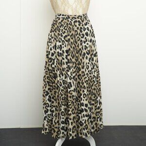 Banana Republic, Maxi Pleated Skirt , Size 10 (Tall), Animal print